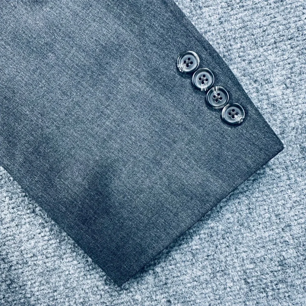 Lauren Ralph‎ Lauren 46L Gray 100% Wool 2 Button Blazer Sport Coat Jacket Office